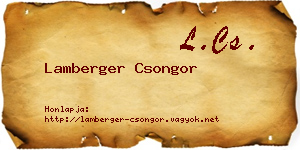 Lamberger Csongor névjegykártya